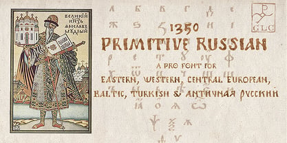 1350 Primitive Russian Font Poster 1