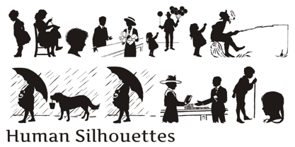 Human Silhouettes Font Poster 1
