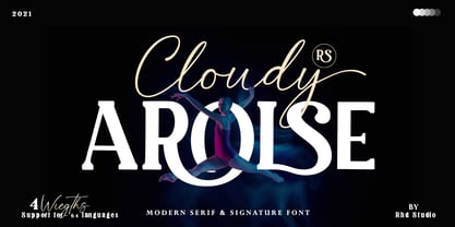 Cloudy Arolse Font Poster 1