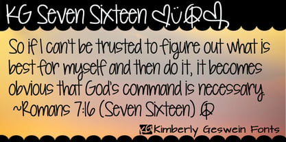 KG Seven Sixteen Font Poster 1