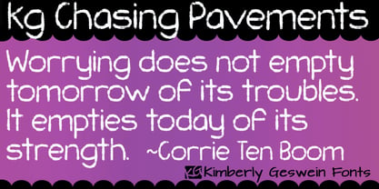 KG Chasing Pavements Font Poster 1