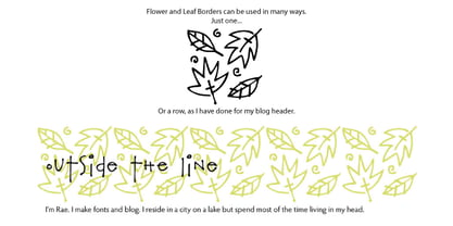 Flower And Leaf Borders Font Poster 1