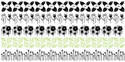 Flower And Leaf Borders Fuente Póster 3