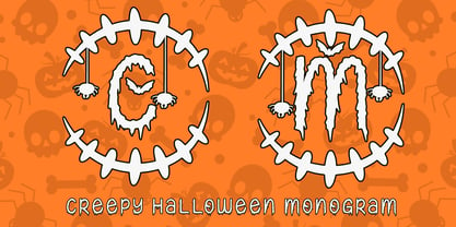 Creepy Halloween Monogram Font Poster 6
