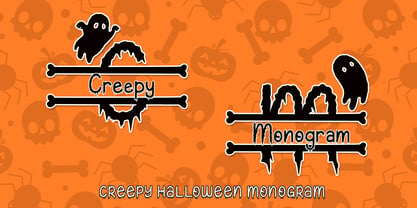 Creepy Halloween Monogram Font Poster 1