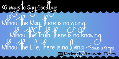 KG Ways To Say Goodbye Font Poster 1