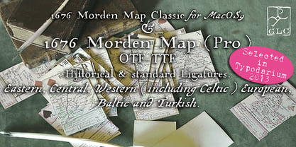 1676 Morden Map Font Poster 1