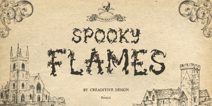 Spooky Flames Font Poster 1