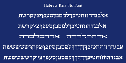 Hebrew Kria Std Font Poster 2