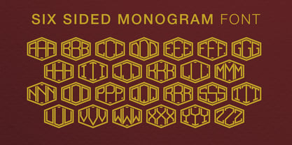 Six Sided Monogram Font Poster 2