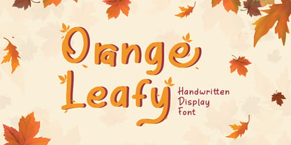 Orange Leafy Font Poster 1
