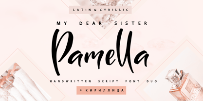 Sister Pamella Font Cyrillic Duo Fuente Póster 1