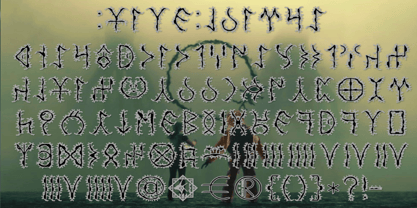 Ongunkan  Old Turkic Arrival Font Poster 5