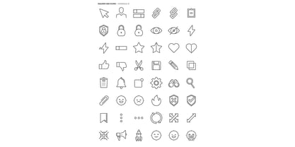 Square Line Icons Interface Font Poster 4