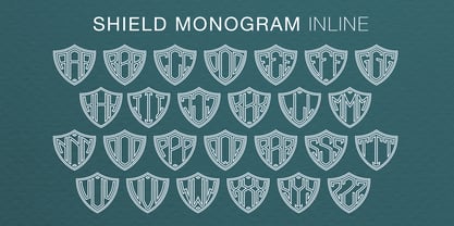 Shield Monogram Font Poster 4