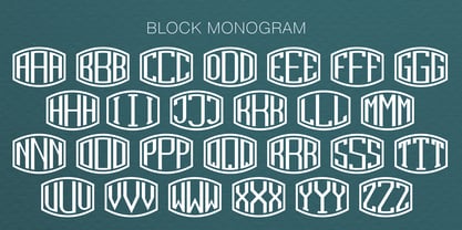 Block Monogram Font Poster 2