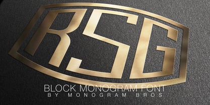 Block Monogram Font Poster 5