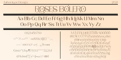 Roses Bolero TP Font Poster 10