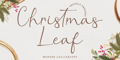 Christmas Leaf Font Poster 1
