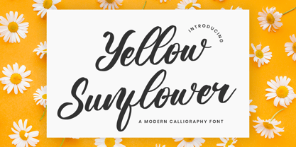 Yellow Sunflower Font Poster 1