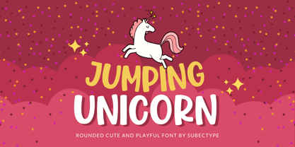 Jumping Unicorn Font Poster 1