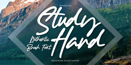 Study Hard Font Poster 1