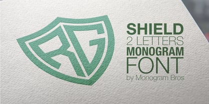 Shield 2 Letters Monogram Font Poster 6