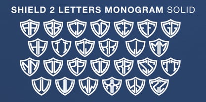 Bouclier 2 lettres Monogramme Police Poster 2