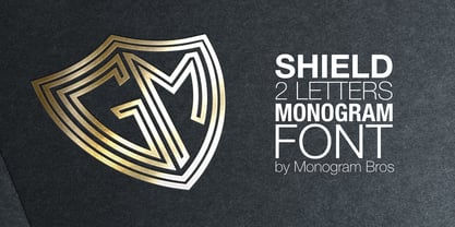 Shield 2 Letters Monogram Font Poster 5