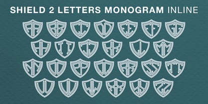 Bouclier 2 lettres Monogramme Police Poster 4