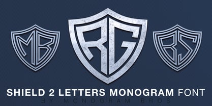 Bouclier 2 lettres Monogramme Police Poster 1