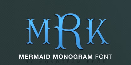 Mermaid Monogram Font Poster 1