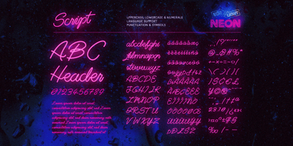 Night Light Neon Font Poster 6