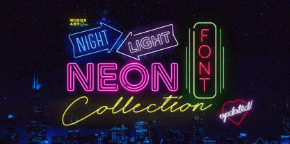 Night Light Neon Font Poster 1