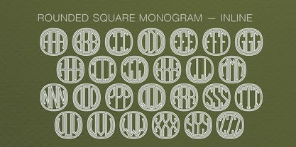 Rounded Square Monogram Fuente Póster 5