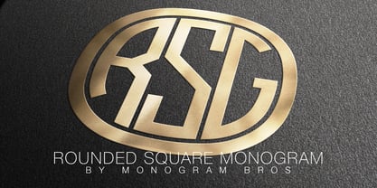 Rounded Square Monogram Fuente Póster 3