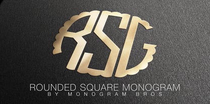Rounded Square Monogram Fuente Póster 8
