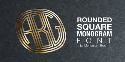 Rounded Square Monogram Fuente Póster 6