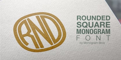Rounded Square Monogram Fuente Póster 4