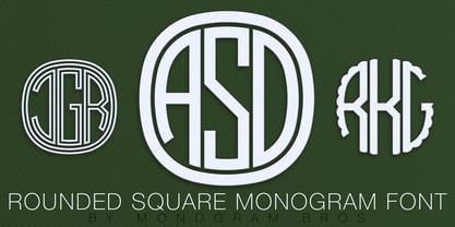 Rounded Square Monogram Fuente Póster 1