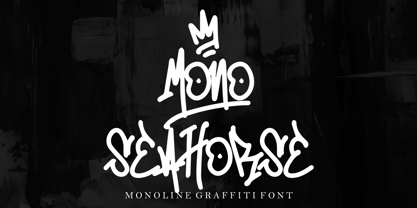 Mono Seahorse Graffiti Fuente Póster 1