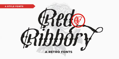 Red Ribbory Font Poster 1