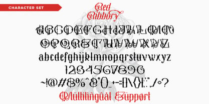 Red Ribbory Font Poster 12