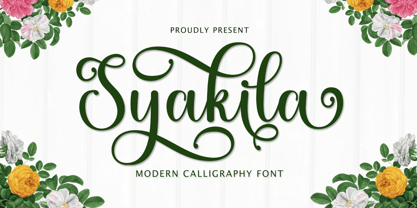 Syakila Script Font Poster 1