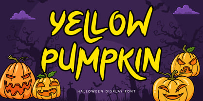 Yellow Pumpkin Font Poster 1