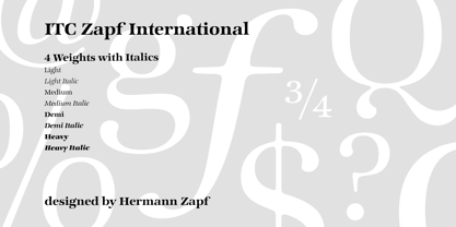 ITC Zapf International Font Poster 1