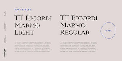 TT Ricordi Marmo Font Poster 2