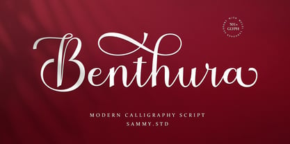 Benthura Script Font Poster 12