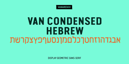 Van Condensed Hebrew Font Poster 1