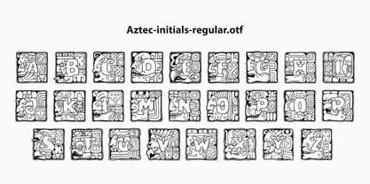 Aztec Initials Fuente Póster 6